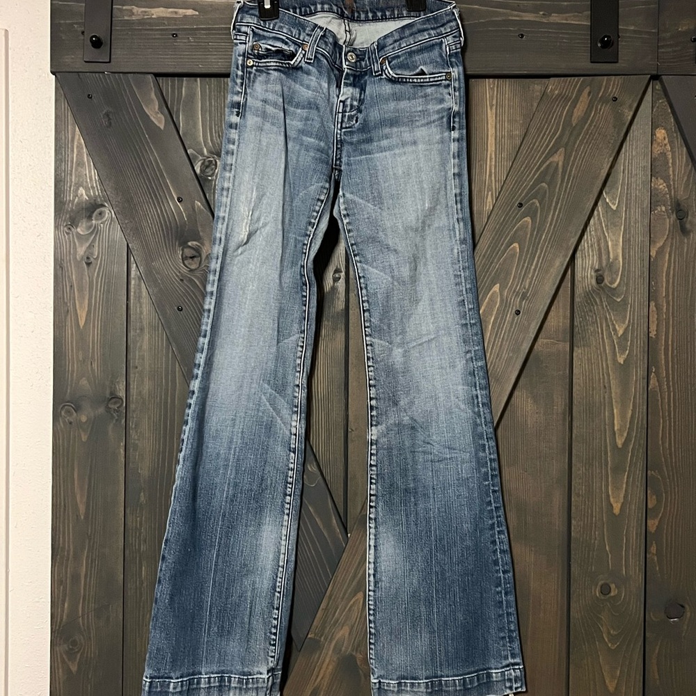 7 For All Mankind Light Blue Flare Jeans